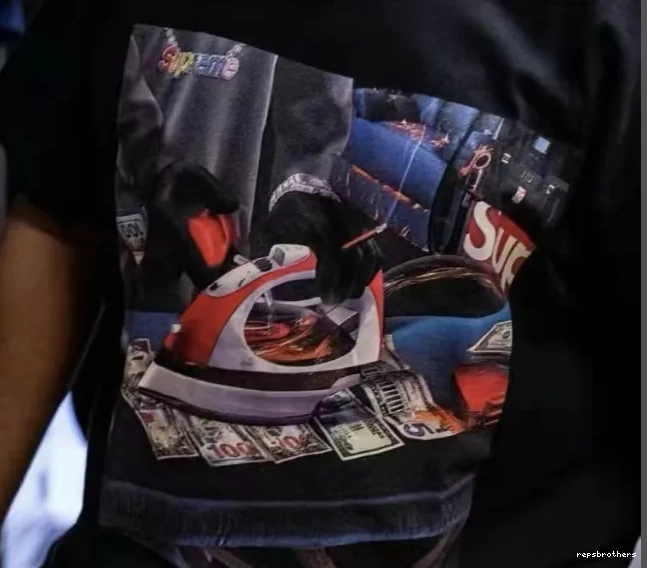 Banknote 22SS XL M USD Tee Large T-shirt Short and BLING L White Black Necklace S Sleeve Gas Iron 0408